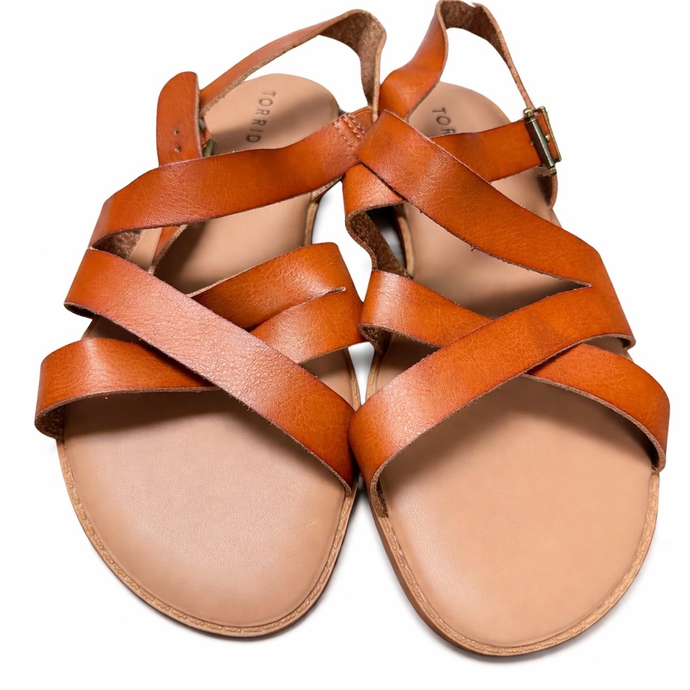 torrid Tan Strappy Leather Sandals